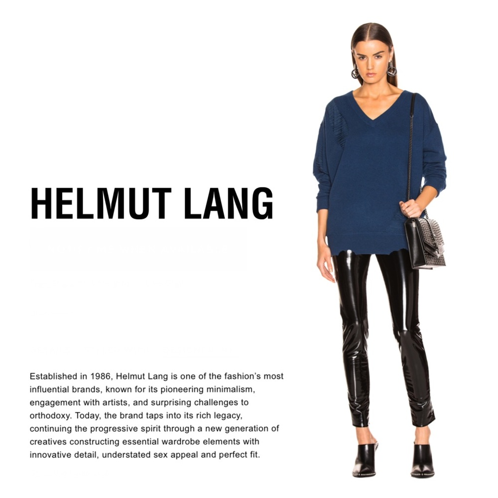 Wide V-Neck Distressed Wool Pullover Sweater